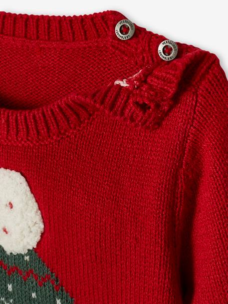 Jersey de Navidad con motivo oso, para bebé rojo 