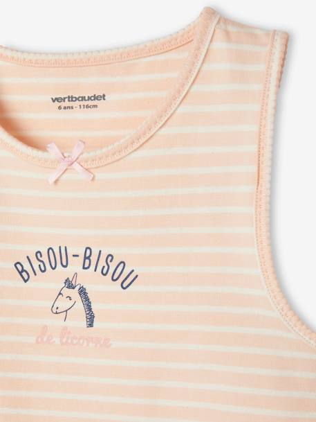 Pack de 2 camisetas de tirantes con estampado para niña rosa rosa pálido 