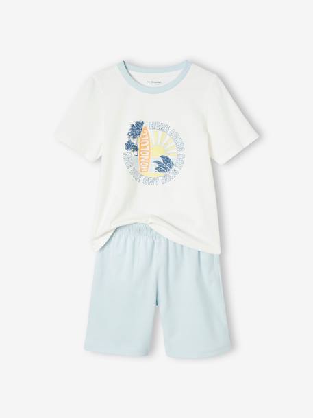 Pack de 2 pijamas con short «Honolulu» para niño azul claro 