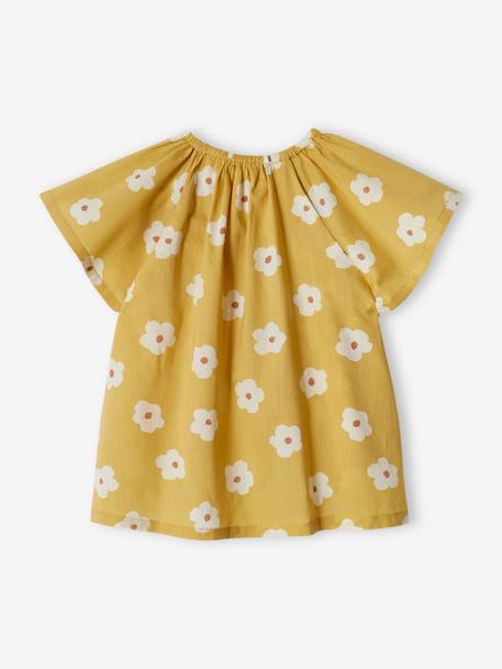 Blusa con mangas mariposa para bebé amarillo pálido+azul pálido 