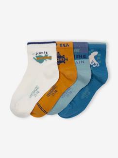 Niño-Ropa interior-Pack de 4 pares de calcetines medianos «Marinero» para niño