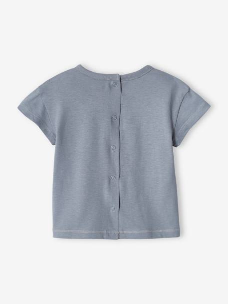 Pack de 2 camisetas básicas de manga corta para bebé azul grisáceo+caramelo 