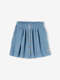 Faldas-Niña-Falda a color de gasa de algodón, para niña