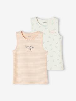 Niña-Pack de 2 camisetas de tirantes con estampado para niña