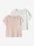 Pack de 2 camisetas de manga corta para bebé rosa maquillaje 
