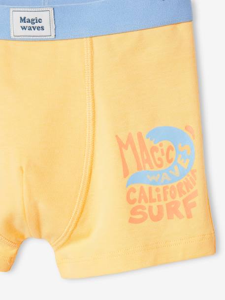 Pack de 5 bóxers «stretch» para niño «Surf» amarillo pálido 