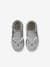 Zapatillas de casa de lona con cremallera para bebé rayas gris 