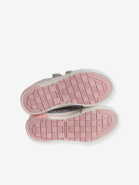 Zapatillas deportivas infantiles de lona con cierre autoadherente rosa 