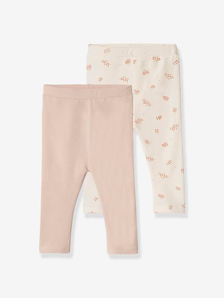 Pantalones y Vaqueros-Bebé-Pack de 2 leggings básicos para bebé