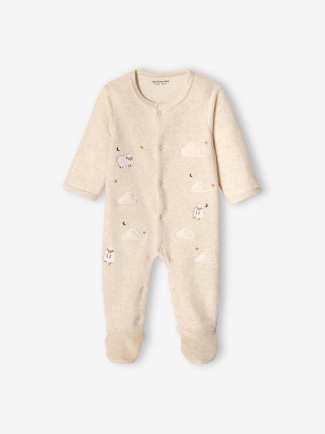 Bebé-Pijamas-Pelele de terciopelo con abertura delante para bebé