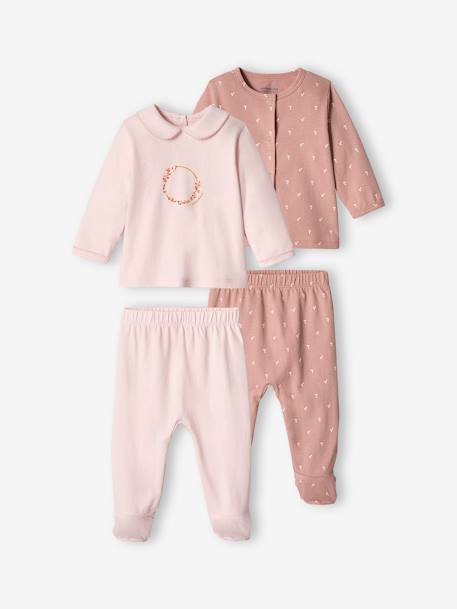 Pijamas y bodies bebé-Bebé-Pijamas-Pack de 2 pijamas de punto para bebé niña