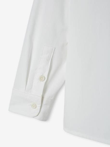 Camisa lisa de manga larga para niño blanco 