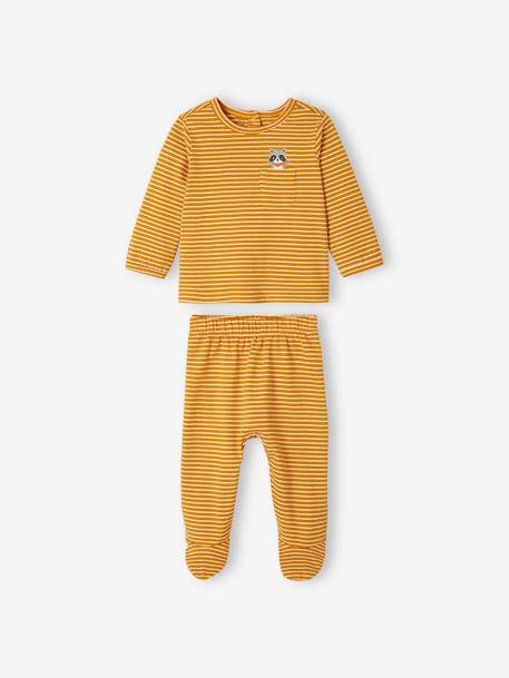Lote de 2 pijamas de punto para bebé niño mostaza 