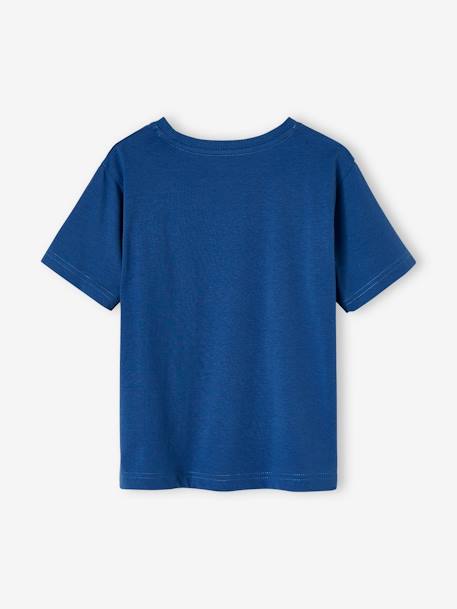Camiseta estilo universitario para niño azul+blanco 
