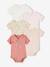 Pack de 5 bodies de manga corta con abertura de recién nacidos para bebé rosa rosa pálido 