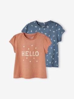 camisetas-Pack de 2 camisetas básicas de manga corta para bebé