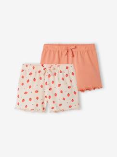 Pijamas y bodies bebé-Niña-Pijamas-Pack de 2 shorts de pijama para niña