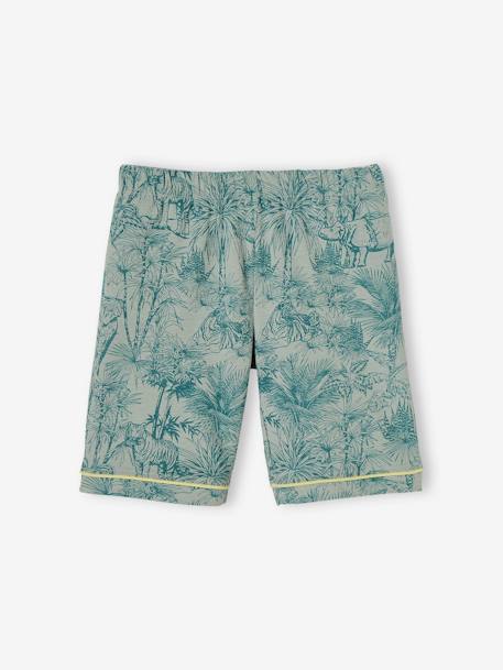 Pijama con short con estampado de jungla para niño verde sauce 