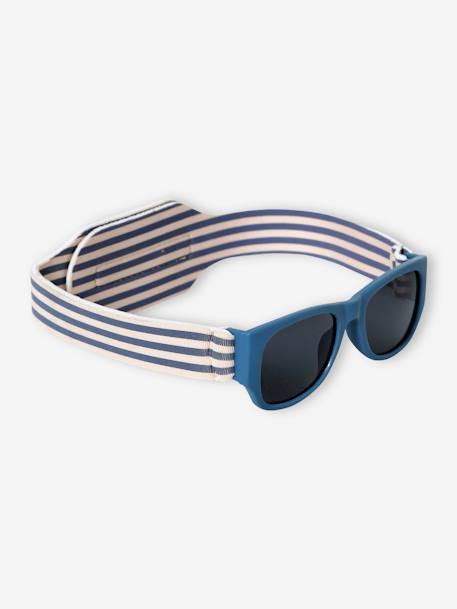 Gafas de sol con cinta a rayas para bebé niño azul hielo 
