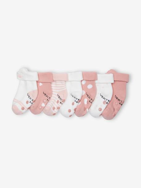 Pack de 7 pares de calcetines «Gato» para bebé niña rosa 