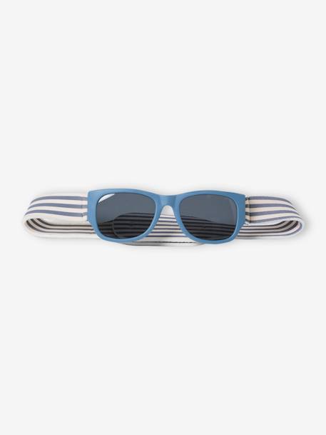 Gafas de sol con cinta a rayas para bebé niño azul hielo 