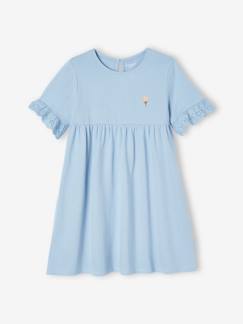 Niña-Vestido de manga corta de bordado inglés para niña