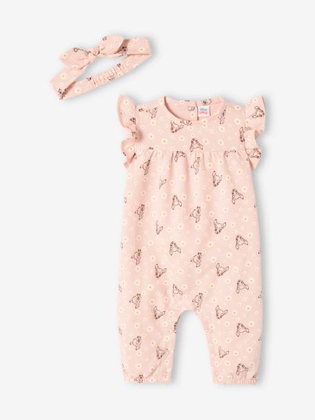 Conjunto de 2 prendas Disney® Bambi para niña - mono + cinta del pelo rosa viejo 