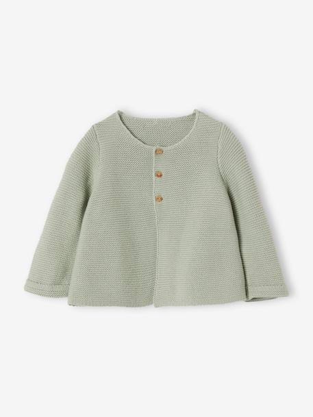 Ecorresponsables-Bebé-Sudaderas, jerséis y chaquetas de punto-Cárdigan de algodón galga fina, bebé