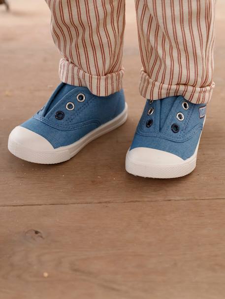 Zapatillas deportivas elásticas de lona para bebé azul jeans 