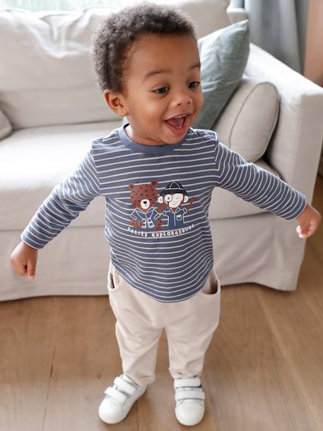 Bebé-Conjuntos-Conjunto de camiseta y pantalón de felpa para bebé