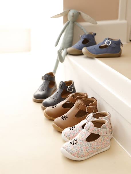 Sandalias de piel para bebé «Primeros pasos» azul pálido 