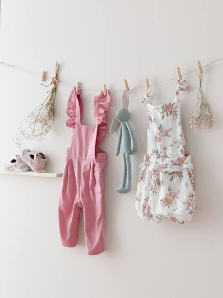 Conjunto de 3 prendas para bebé - vestido, pantalón bombacho y cinta del pelo a juego blanco 