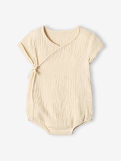 Pijamas y bodies bebé-Body personalizable de gasa de algodón con abertura de recién nacidos para bebé