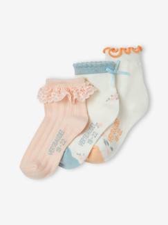 Pack de 3 pares de calcetines fantasía para bebé niña