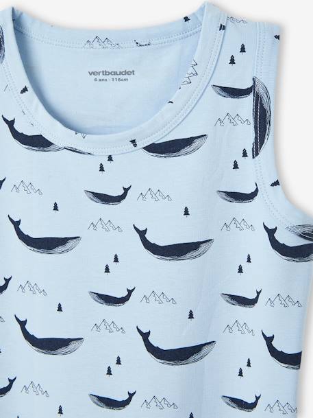 Pack de 3 camisetas de tirantes «Ballenas» para niño azul claro 