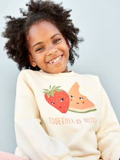 Niña-Jerséis, chaquetas de punto, sudaderas-Sudaderas-Sudadera con motivos de frutas para niña