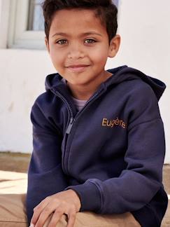 Niño-Jerséis, chaquetas de punto, sudaderas-Sudadera personalizable con cremallera y capucha para niño