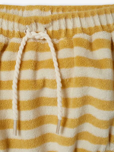 Conjunto de felpa rizada para bebé: short y camiseta de tirantes amarillo pálido 