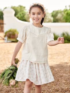 Niña-Blusa con encaje efecto lino para niña