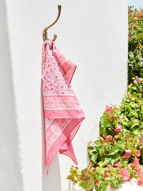 Fular personalizable con estampado de flores para niña rosa estampado 