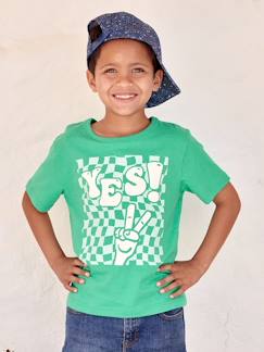 camisetas-Niño-Camisetas y polos-Camiseta con motivo gigante y detalles de tinta con relieve para niño
