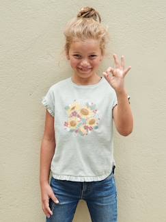 Niña-Camisetas-Camisetas-Camiseta con volante y motivo de lentejuelas, para niña