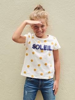 Niña-Camiseta con flores en relieve, para niña