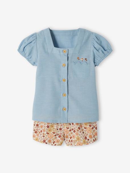 Bebé-Conjunto para bebé - blusa y short de flores