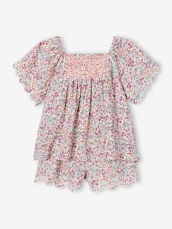 Niña-Conjunto de blusa y short para niña