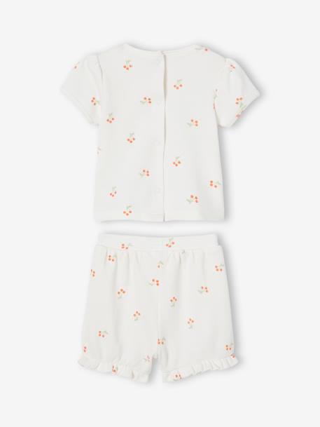 Pack de 2 pijamas de 2 prendas de punto nido de abeja para bebé rosa rosa pálido 