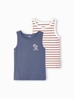 camisetas-Pack de 2 camisetas de tirantes con la temática de palmeras para niño