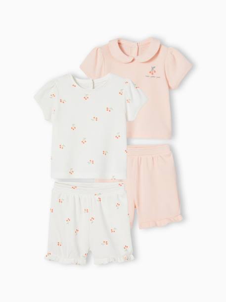 Ecorresponsables-Bebé-Pijamas-Pack de 2 pijamas de 2 prendas de punto nido de abeja para bebé