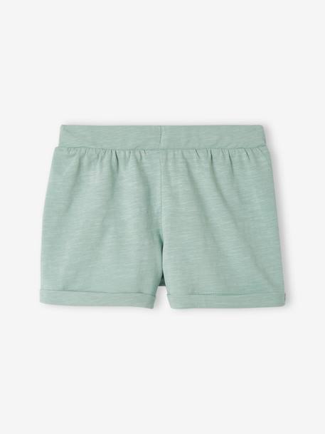 Pack de 2 shorts de punto para niña verde agua 