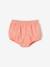 Conjunto de bordado inglés para bebé: vestido, pantalón bombacho y cinta del pelo coral 